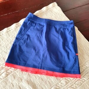 NWT EP New York Pro Golf Tech Skort size 4 Navy Red Mesh Ruffle Accent